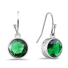 Silver emerald dangle for sale  Delivered anywhere in UK