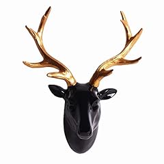 Used, Animal Head Wall Decor, Glossy Black Faux Resin Deer for sale  Delivered anywhere in Canada