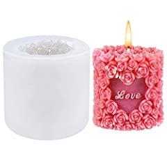 Used, 3D Large Rose Flower Candle Moulds Love Heart Silicone for sale  Delivered anywhere in UK