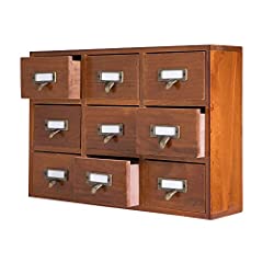 PACKGILO 9 Drawers Library Card Catalog Cabinet with for sale  Delivered anywhere in USA 