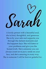 Sarah unique personalised for sale  Delivered anywhere in UK