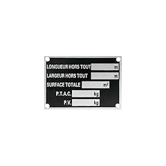 Plaque tare aluminium d'occasion  Livré partout en France