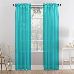 teal voile curtains for sale  Delivered anywhere in UK