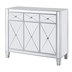 Used, SEI FURNITURE Mirage Cabinet, Mirrored with matte silver for sale  Delivered anywhere in USA 