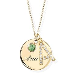 Personalized initial birthston for sale  Delivered anywhere in USA 