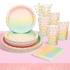 Party tableware rainbow for sale  Delivered anywhere in UK