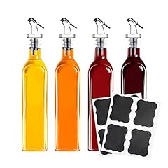 Tebery 4 Pack Oil and Vinegar Cruet Glass Bottles with, used for sale  Delivered anywhere in Canada