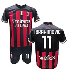 Completo Calcio Maglia Zlatan Ibrahimovic Milan e Pantaloncino con Numero 11 Stampato Replica Autorizzata 2022-2023 Taglie da Bambino e Adulto (6 Anni) usato  Spedito ovunque in Italia 