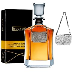 Whiskey Decanter With Label Tag - Bottle Metal Name for sale  Delivered anywhere in USA 