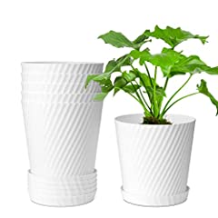 T4U 15.5CM Plant Pots Indoor Pack of 6, White Plastic for sale  Delivered anywhere in UK