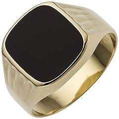 Jobo Herren Ring 585 Gold Gelbgold 1 Onyx Herrenring, gebraucht gebraucht kaufen  Wird an jeden Ort in Deutschland