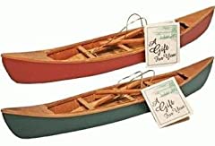 Hand-Crafted Wooden Canoe with Paddles Miniature Replica for sale  Delivered anywhere in USA 