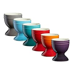 Cooks Professional Set of 6 Stoneware Rainbow Egg Cups, used for sale  Delivered anywhere in UK