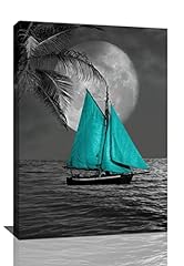 Teal sailboat wall for sale  Delivered anywhere in USA 