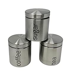 Set of 3 Contemporary Tea Coffee and Sugar Storage for sale  Delivered anywhere in UK