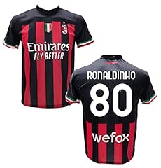 Maglia Calcio Ronaldinho 80 A.C. Milan Home Replica autorizzata 2022-2023 Taglie da Bambino e Adulto (12 Anni), usato usato  Spedito ovunque in Italia 