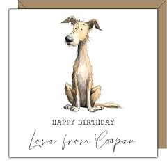 Personalised lurcher birthday for sale  Delivered anywhere in UK