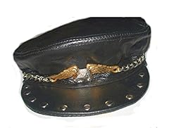 Leather biker cap for sale  Delivered anywhere in USA 