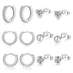 Silver hoops earrings for sale  Delivered anywhere in UK