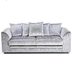 HHI Silver Crushed Velvet Sofa Sets for Sale | Crushed for sale  Delivered anywhere in UK