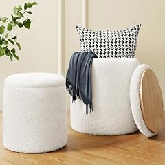 Round boucle ottoman for sale  Delivered anywhere in USA 