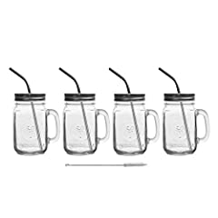 Mason Jar Mugs with Handle and Metal Straws Brimley for sale  Delivered anywhere in Canada