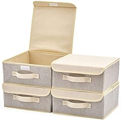 EZOWare 4-Pack Small Foldable Fabric Storage Boxes,, used for sale  Delivered anywhere in UK