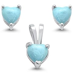 Prong set larimar for sale  Delivered anywhere in USA 