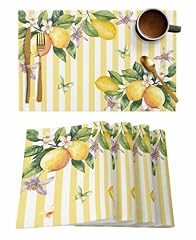 Lemon striped placemats for sale  Delivered anywhere in USA 