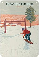 Tin sign ski for sale  Delivered anywhere in USA 