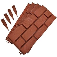 ASAB 4Pcs Wood Brick Effect Plastic Garden Edging Border for sale  Delivered anywhere in UK