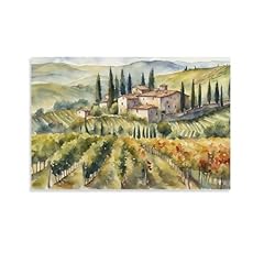 Watercolor tuscany vineyards for sale  Delivered anywhere in USA 