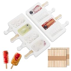 Used, 2 Pcs 4 Cavities Ice Lolly Moulds Silicone, with 100 for sale  Delivered anywhere in UK