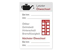 Aufkleber ölwechsel kfz gebraucht kaufen  Wird an jeden Ort in Deutschland