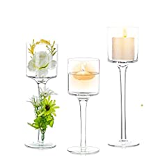 Nuptio Glass Candle Holder Tea Light Candle Holders for sale  Delivered anywhere in USA 