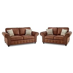 Seater brown leather for sale  Delivered anywhere in UK