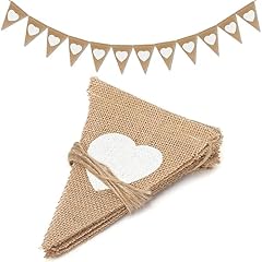 Heart pattern burlap for sale  Delivered anywhere in UK