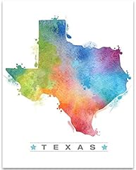 Watercolor texas outline for sale  Delivered anywhere in USA 