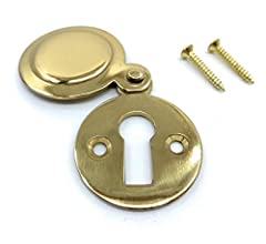 Used, Polished Brass Round Keyhole Cover Escutcheon with for sale  Delivered anywhere in UK