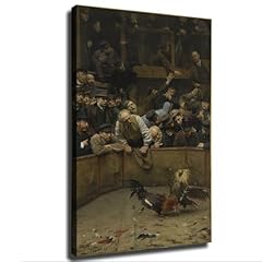 Cockfighting oil painting for sale  Delivered anywhere in USA 