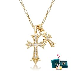 Gold cross necklace for sale  Delivered anywhere in USA 