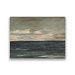 Used, Inky Seascape Vintage Oil Painting on Canvas Poster for sale  Delivered anywhere in Canada