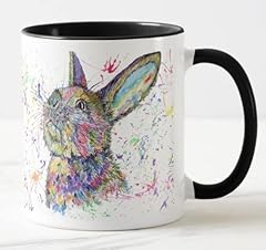 Rabbit British Wildlife Watercolour Rainbow Art Coloured for sale  Delivered anywhere in UK