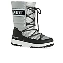 Moon-boot Girls Jr G.Quilted Wp Snow Boot, Silver/Black, for sale  Delivered anywhere in UK