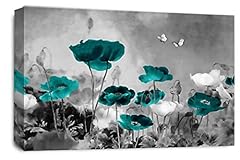 Grey floral canvas for sale  Delivered anywhere in UK
