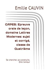 Capes epreuve orale d'occasion  Livré partout en France