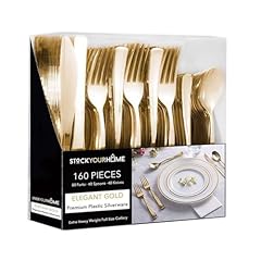 Gold plastic silverware for sale  Delivered anywhere in USA 