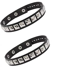 2pcs leather studded for sale  Delivered anywhere in UK