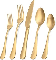 Matte gold silverware for sale  Delivered anywhere in USA 