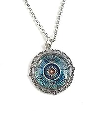 Blue mandala necklace for sale  Delivered anywhere in USA 